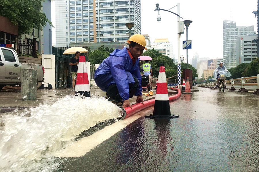 樹兜地下通道排水。福州市市政工程中心供圖