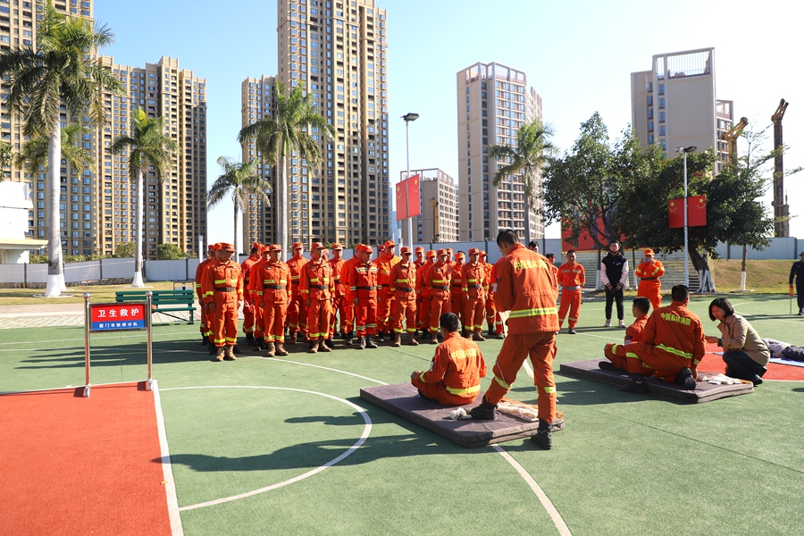 衛(wèi)生救護觀摩。廈門市應急管理局供圖